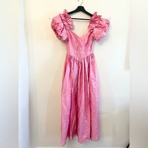 Vintage XS Disney princess dress pink puff sleeve maxi Swiss dot Disney cosplay